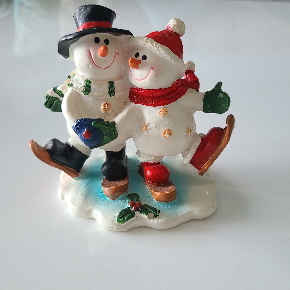 2 Snowmen Figurines